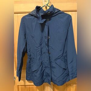 Vintage Lands' End Navy Hooded Women’s Coat Size Small